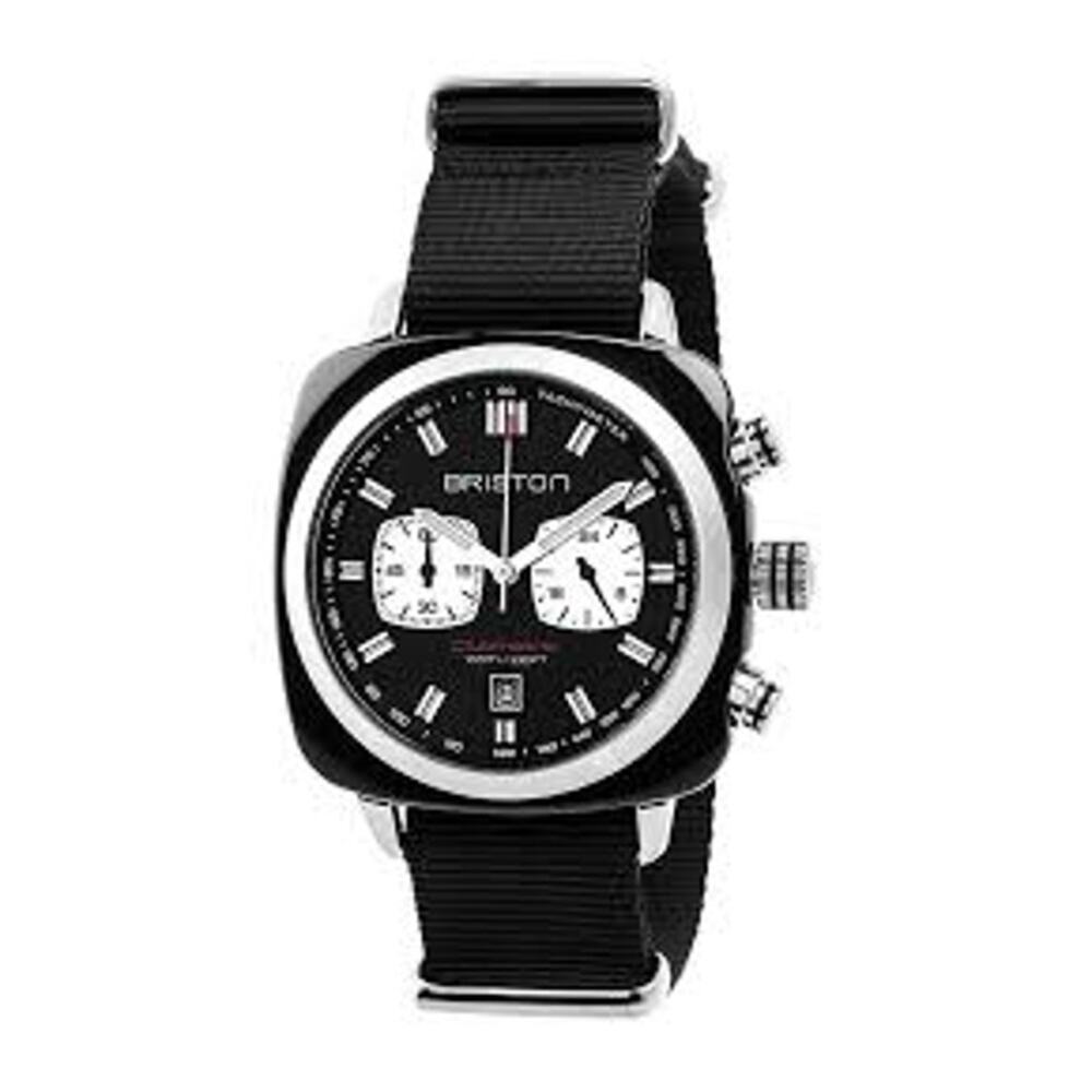 BRISTON Clubmaster Sport Chrono Black Case Stainless Steel Case, Size:42mm NWT
